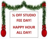 1/2 OFF STUDIO FEE/$10 Painting and Food & Drink Specials ALL DAY!