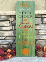10.5x30 wood sign FALL IN LOVE (Register by noon 9/16)